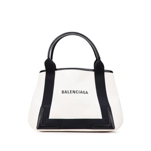 BALENCIAGA Navy kabas Handbag Tote Bag 339933 Women 【Used】 - Picture 1 of 12