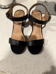 Black Strap Heels Lane Bryant Size 9W Heel 3 1/2" New No Box ***FREE SHIPPING*** - Picture 1 of 5