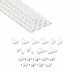 D-Line Micro+ Cable Trunking 4-Meter Pack, Half Round Cable Cover 20mmx10mmx40cm - Picture 1 of 7