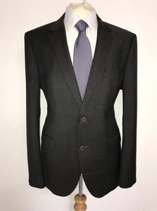 HUGO BOSS - Mens Dark GREY Check WOOL SUIT - 44 Reg - W36 L32 - GORGEOUS - Picture 1 of 11