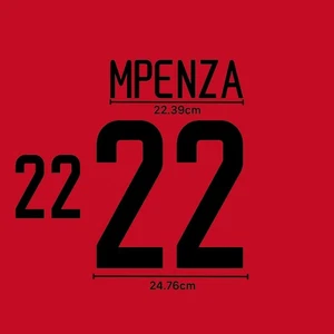 2002 Belgien Home Name Set MPENZA #22 Heat Transfer Patch Fan Kit - Bild 1 von 3