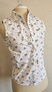 NWT ROCK & ROLL DENIM Sleeveless Snap Western Shirt Girls Large (womens small) - Picture 1 of 9
