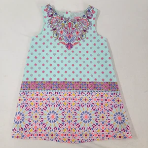Genuine Kids from Osh Kosh Girl's Toddler Sleeveless Dress Size 4T 4 Blue Pink - Picture 1 of 5