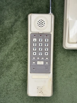 老式 1984 Radio Shack Duofone 无绳电话米色金属拉出天线 — 第 1/4 张图片