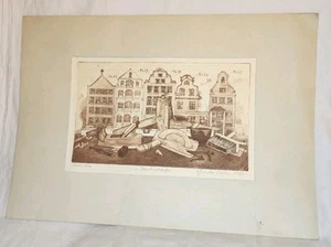 ORIG. SIEBDRUCK VON GUNDA OEHM (1941-2022) SIGNIERT 1980 * HAMBURG DEICHSTRASSE - Bild 1 von 7