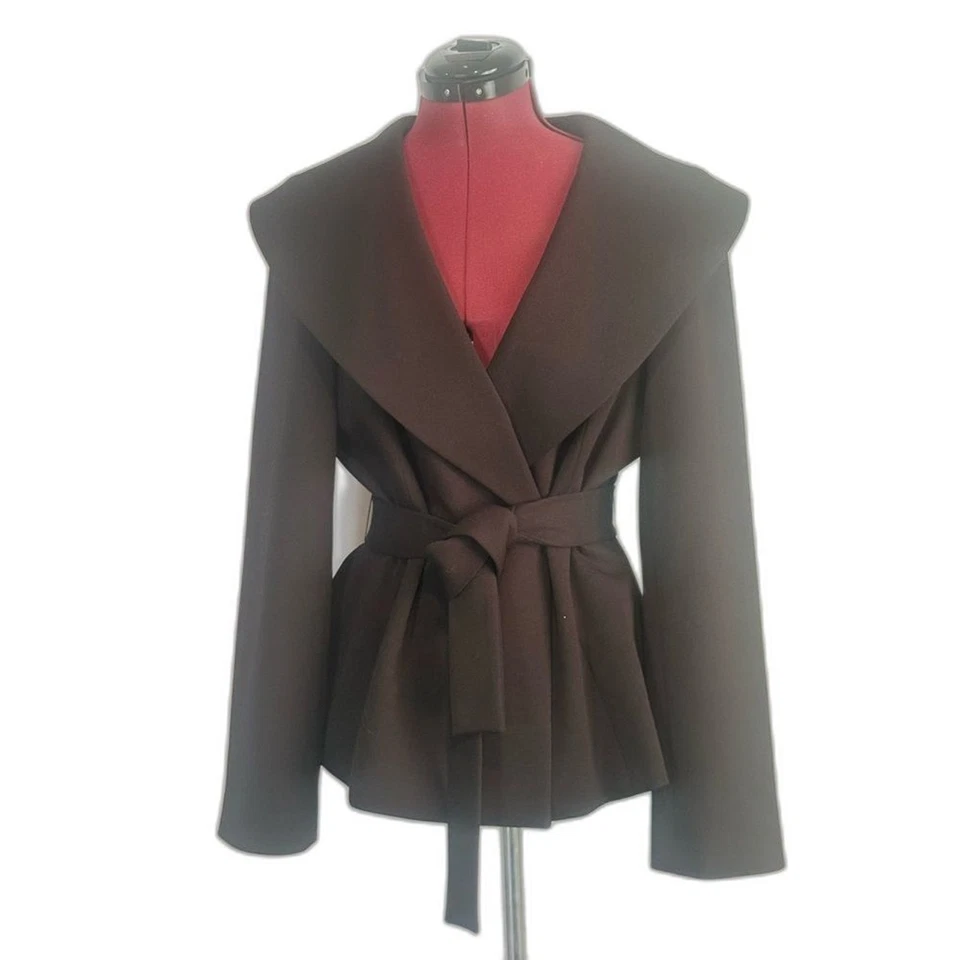 Blazer/chaqueta Calvin Klein envolvente con cinturón para mujer talla 12 negro cuello chal nueva con etiquetas Foto 1 de 4