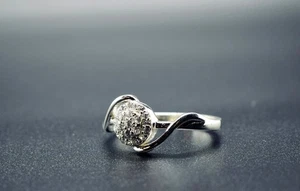 925 Sterling Silver Moissanite Engagement Wedding Ring for Women - Picture 1 of 10