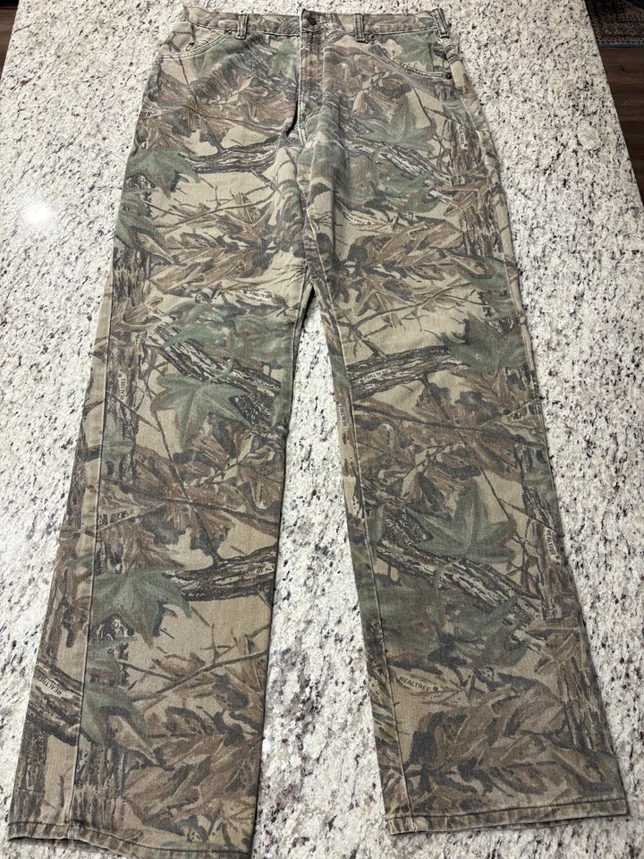 Vtg Duxbak REALTREE Camo Pants Men's 32x33 Hunting Jeans Straight Leg Denim - Image 1 of 4