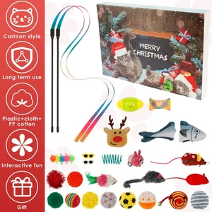 Countdown Cat Toys 24 Compartments Christmas Cat Toys Vibrant Color StFYX - Picture 1 of 11