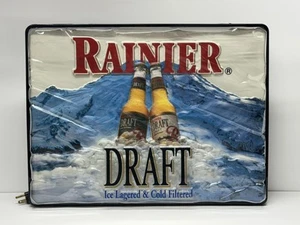 Vintage Light Up Rainier Draft Beer Sign 20 X 16 X 6” Works - Picture 1 of 3