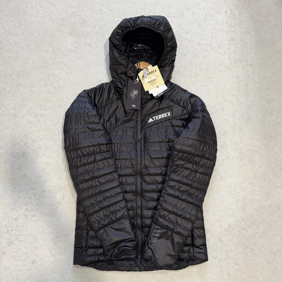 adidas Terrex Techrock Down Hooded Puffer Jacket IB4177 Black - MEN’S LARGE