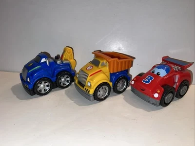 Lot Mega Bloks First Builders Vehicles Construction Trucks Dump Race Car GUC - Image 1 of 4