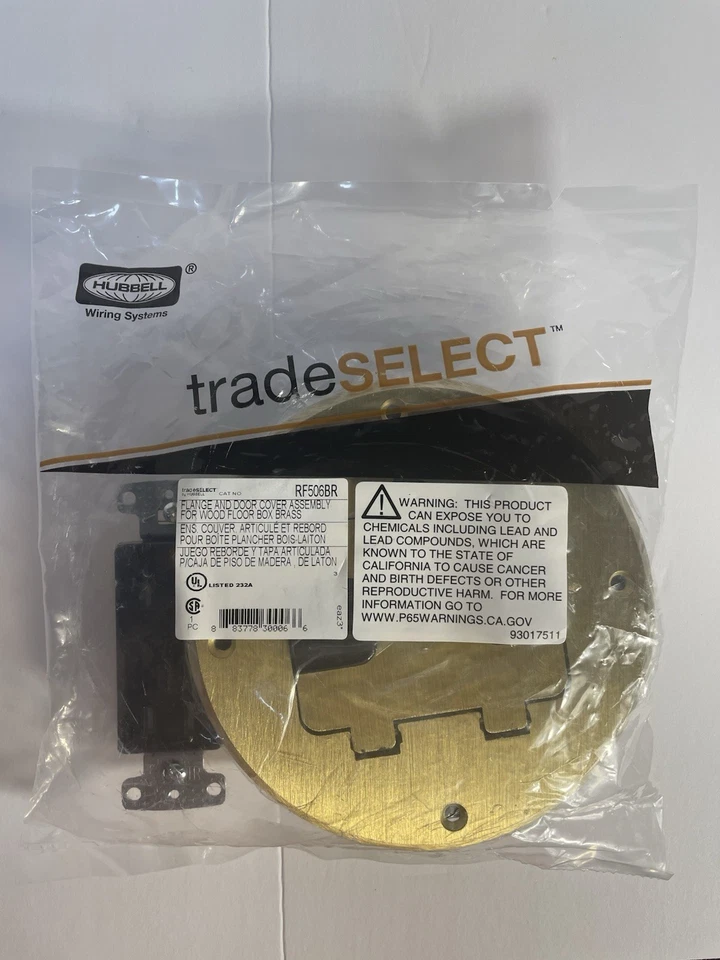 Cubierta de caja de piso Bryant Electric RF506BR, latón Foto 1 de 4