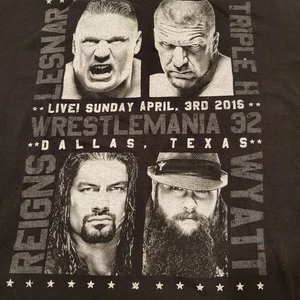 WWE Wrestlemania 2015 Shirt Large Triple H Brock Lesnar Roman Reigns Bray Wyatt - Picture 1 of 4
