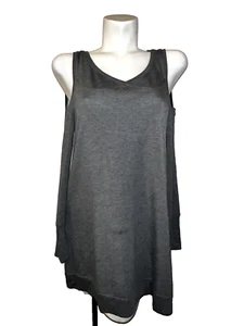 SOFT SURROUNDINGS Top Size XS Gray Grey Cold Shoulder Soft & Cozy Tunic #2EW56 - Picture 1 of 6