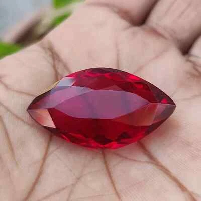 120 Ct Natural Certified Marquise Cut Brazilian Flawless Red Topaz LooseGemstone - Image 1 of 4