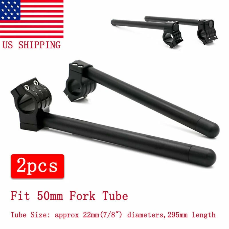 US Black 50mm Clip On Motorcycle 7/8" Handlebar for Yamaha YZF R1 1998-2016 - Image 1 of 4