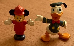 Vintage Walt Disney Miniatur kleine PVC Figuren Mickey Mouse und Donald Duck 2" - Bild 1 von 6