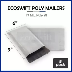 5 buste autosigillanti 6 x 8 EcoSwift bianche Poly Mailers 1,7 MIL - Foto 1 di 5