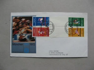 GERMANY BRD, cover FDC 1972, gutterpairs from bookletsheet Olympic Games basketb - Picture 1 of 1