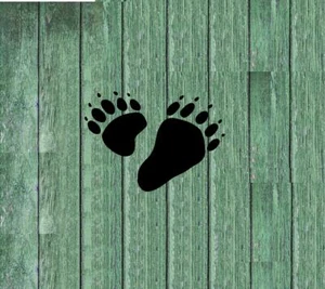Bear Tracks - 10 Paws in Set - Vinyl Decal Home Décor 5" x 7" each set - Picture 1 of 1