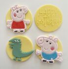 4 Peppa Pig Cupcake Toppers Edible  Birthday Fondant Cake Decorations George