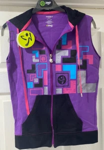 ladies purple girls sleeveless hoodie top Zumba fitness casual, Size small, 8-10 - Picture 1 of 3