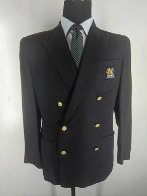 Bergdorf Goodman On The Plaza RARE VINTAGE Black Linen Blazer -US Size 44 R-46 R - Image 1 of 4