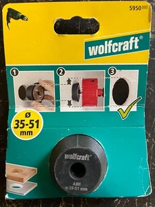 2x Anbohrhilfe Aufbohrhilfe Vergrößerung Löcher Wolfcraft ABH 35-51 mm Lochsäge - Bild 1 von 3