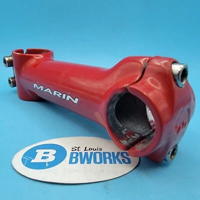 Vintage MARIN 1 1/8" Threadless Bike Stem 115mm 25.4mm Clamp MTB RED!!   c12 - Image 1 of 4