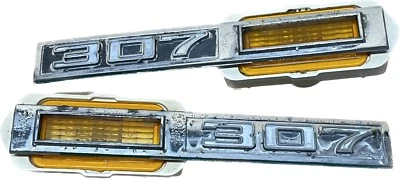 Chevrolet Chevelle Malibu 307 1969 marcador cromado con lente izquierda y derecha pieza OEM Foto 1 de 4