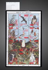 1993 LIBERIA AFRICAN BIRDS HERON HAWK HOOPOE EGRET NH SCT.1161 MI.1564-1575 - Foto 1 di 1