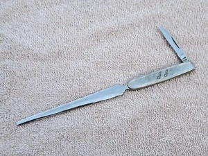 Vintage Empire USA Large Letter Opener Pocket Knife w/ brass Plated Handle - Picture 1 of 5