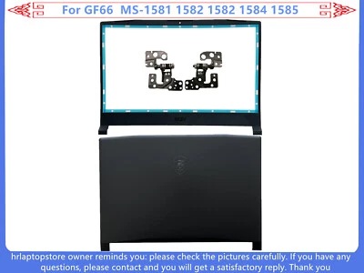 New For MSI GF66 MS-1581 1582 1584 MS-1585 LCD Back Cover / Front Bezel / Hinges - Image 1 of 4
