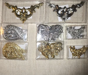 72 Metall-Ornamente div Designs 31 33 40 41 silber gold Jittenmeier QVC Neu Stic - Bild 1 von 14