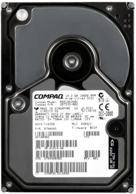 Hard Drive Compaq 207533-002 18.2GB 10000RPM 4MB SCSI U160 BD0186398C 3.5'' - Image 1 of 3
