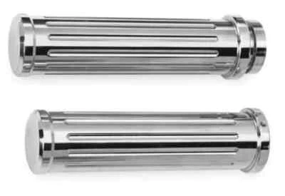 Pro One Chrome Bar Milled Billet Grip Pair Harley Sportster 883 Custom 02-09 - Image 1 of 4