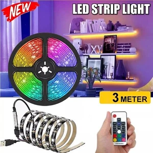 TV Computer Backlight 5V USB LED strip Light 5050 RGB Background Lighting 9FT/3M - Picture 1 of 13