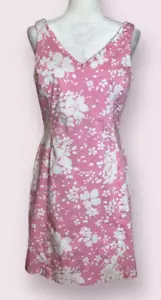Jones New York Signature rosa Blumen Kleid Gr. 8 ärmellos Stretch Sommer Freizeit - Bild 1 von 11