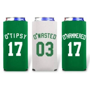 Funny St. Patrick's Day Skinny Seltzer Coolies - O'Tipsy O'Wasted O'Hammered - Picture 1 of 11