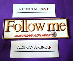 AUSTRIAN AIRLINES Stickers Follow Me and 2 Austrian Airlines Stickers 8 1/2in - Picture 1 of 2