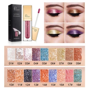 Liquid Eyeshadow Waterproof Glitter Pigments Metalic Eye Shadow Cream 18 Colors - Picture 1 of 30