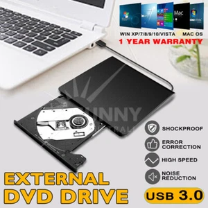 USB 3.0 Slim Portable External DVD-RW CD-RW Combo Drive Burner Reader Player AU - Picture 1 of 7