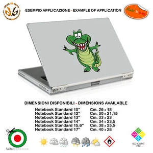 Coccodrillo adesivo notebook tablet sticker crocodile cartoon print pvc 1 pz. - Bild 1 von 2