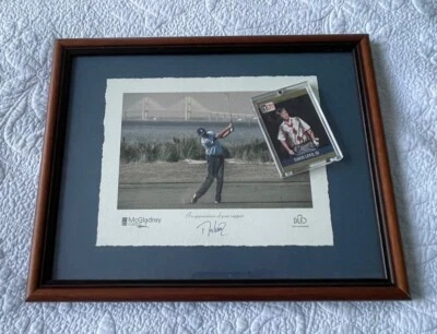 Foto enmarcada firmada por Davis Love III y tarjeta de novato de la gira firmada por la PGA de 1990 Foto 1 de 4