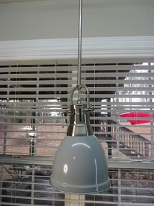 NEW-Golden lighting 3604-S PW-GY Pendant with Rod in Pewter with a Gray Shade - Picture 1 of 19
