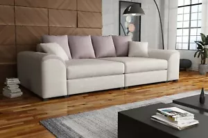 Big Sofa Couchgarnitur WELLS Megasofa Sofa in Beige-Hellrosa - Bild 1 von 1