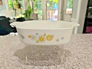 Corning Ware Floral Bouquet Casserole Dish 1 Qt A-1-B Corningware A1B Daisy - Picture 1 of 9