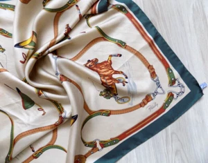 Hermosa bufanda vintage para mujer PATOLY 100 % SEDA Italia - Imagen 1 de 3