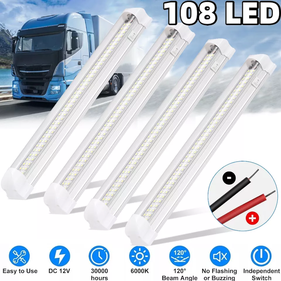 2/4X 12V 108 Led RV Ceiling Dome Light LED Interior Lighting for Trailer Camper - Image 1 of 4